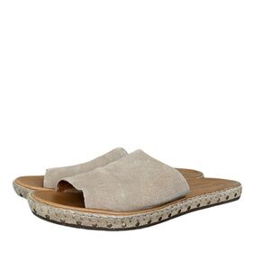 Corso Como Studded Espadrille Leather Slip-On Sandals Minimalist Edgy Beige 7.5M